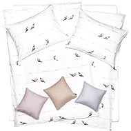 SCANquilt bed linen KLASIK DESIGN birds love joy white 140 × 200/70 × 90 cm - Bed Linen