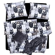 SCANquilt bed linen KLASIK DESIGN multi cats grey-black 140 × 200/70 × 90 cm - Bed Linen