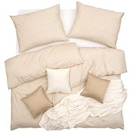 SCANquilt bed linen SATEN PLUS twigs beige 140 × 200/70 × 90 cm - Bed Linen