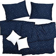 SCANquilt bed linen SATEN PLUS stars blue and white 140 × 200/70 × 90 cm - Bed Linen