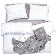 SCANquilt bed linen SATIN PLUS flakes white-grey 140 × 220/70 × 90 cm - Bed Linen