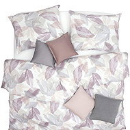 SCANquilt bed linen SATIN PLUS leaves pastel 140 × 220/70 × 90 cm - Bed Linen