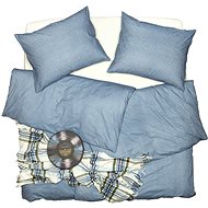 SCANquilt bed linen KLASIK cube blue 140 × 220/70 × 90 cm - Bed Linen