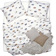 SCANquilt bed linen FLANEL sheep cream 140 × 200/70 × 90 cm - Bed Linen