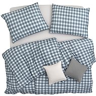 SCANquilt bed linen JERSEY cube melange blue-grey 140 × 200/70 × 90 cm - Bed Linen