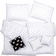 SCANquilt bed linen JERSEY cats white and black 140 × 200/70 × 90 cm - Bed Linen