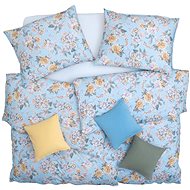 SCANquilt bed linen ART JERSEY christine blue-yellow 140 × 200/70 × 90 cm - Bed Linen