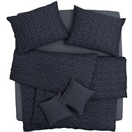 SCANquilt bedding ART JERSEY tapestry dark grey 140 × 200/70 × 90 cm - Bed Linen