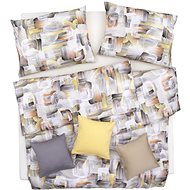 SCANquilt bed linen ART JERSEY abstract golden rust 140 × 200/70 × 90 cm - Bed Linen