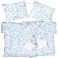 SCANquilt bedding KREP flowers white and blue 140 × 200/70 × 90 cm - Bed Linen