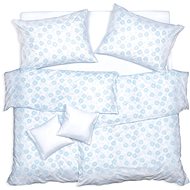 SCANquilt bedding KREP daisy white-blue 140 × 200/70 × 90 cm - Bed Linen