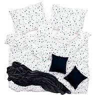 SCANquilt bedding KREP stars white and blue 140 × 200/70 × 90 cm - Bed Linen