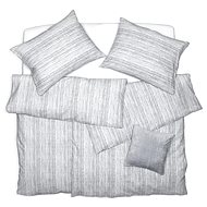 SCANquilt bed linen KREP stripes grey 140 × 220/70 × 90 cm - Bed Linen