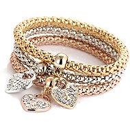 Silver Star Divine Light Ladies Bracelets Hearts, gold 3 pcs - Bracelet