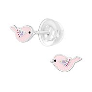 4SILVER Premium pink bird, pendant, silicone (Ag 925/1000, 0,1 g) - Earrings