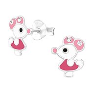 4SILVER Mouse with rhinestones, pendant (Ag 925/1000, 0,1 g) - Earrings