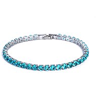 Silver Star Moonstone ladies bracelet, light blue, alloy, zircon, 19 cm - Bracelet