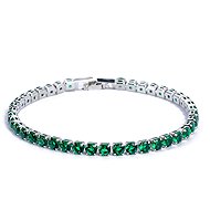 Silver Star Alexandrite ladies bracelet, green, alloy, zircon, 19 cm - Bracelet
