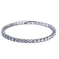 Silver Star Labradorite ladies bracelet, white, alloy, zircon, 19 cm - Bracelet