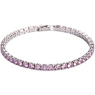 Silver Star Malachite ladies bracelet, pink, alloy, zircon, 19 cm - Bracelet