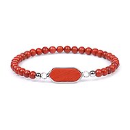Silver Star Elite ladies bracelet, Red Jasper, 21 cm - Bracelet