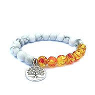 Silver Star Garnetwood ladies bracelet, Syn. Howlite, 21 cm - Bracelet