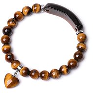 Silver Star Onyxwood ladies bracelet, brown, Tiger Eye, 21 cm - Bracelet