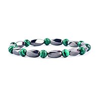 Silver Star Opalstone ladies bracelet, Hematite Syn. Malachite, 23 cm - Bracelet