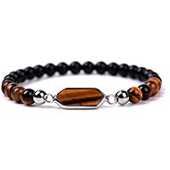 Silver Star Rubyfall ladies bracelet, Black Onyx Tiger Eye, 23 cm - Bracelet