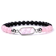 Silver Star Topazwind ladies bracelet, Rose Quartz Black Onyx, 21 cm - Bracelet