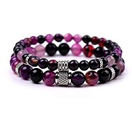 Silver Star Coralstone ladies bracelet, Purple Agate, set of 2, 23 cm - Bracelet