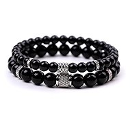 Silver Star Silkstone ladies bracelet, black, Black Onyx, set of 2, 21 cm - Bracelet