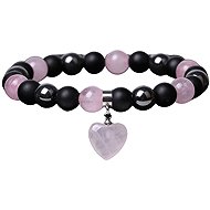 Silver Star Willowmist ladies bracelet, black, Hematite Rose Quartz, 21 cm - Bracelet