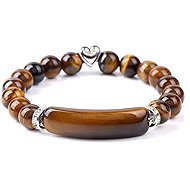 Silver Star Velvet bracelet, brown, Tiger Eye, 23 cm - Bracelet