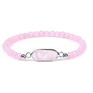 Silver Star Starfall ladies bracelet, pink, Rose Quartz, 21 cm - Bracelet
