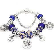 Silver Star Nebula ladies bracelet, blue, tree of life, 18 cm - Bracelet