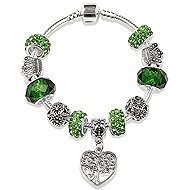 Silver Star Galaxy ladies bracelet, green, tree of life, 20 cm - Bracelet