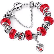 Silver Star Raindrop bracelet, red, crown, 18 cm - Bracelet
