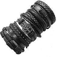 Predator Q1 Antares men's bracelet, black, tree of life, set of 10 - Bracelet