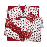 SCANquilt bed linen KLASIK SOFT reindeer white-red-brown 140 × 220 - Bed Linen