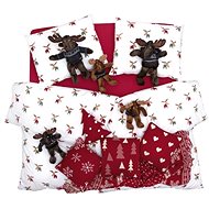 SCANquilt bed linen KLASIK SOFT elgar white-red-green 140 × 200 - Bed Linen