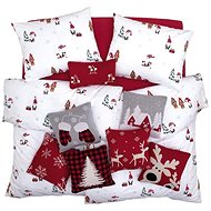 Scanquilt bed linen SATIN PLUS santa white-red-green 140 × 200 - Bed Linen