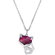 Silver Star Thundercloud ladies chain, cat, Rose Agate, 45 cm - Chain Necklace