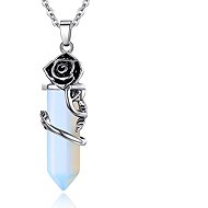 Silver Star Summermist ladies necklace, rose, Syn. Opalite, 45 cm - Chain Necklace