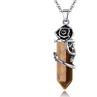 Silver Star Eastwood ladies chain, rose, Tiger Eye, 45 cm - Chain Necklace