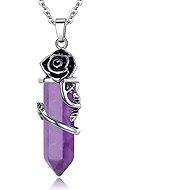 Silver Star Northwind Ladies Chain, Rose, Amethyst, 45 cm - Chain Necklace