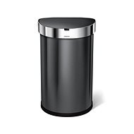 Berührungsloser Abfallbehälter 45L, halbrund, schwarzer Stahl - Mülleimer mit Sensor