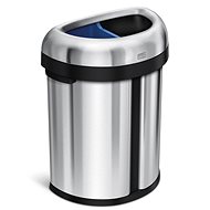 Simplehuman waste bin for sorted waste 66L, into commercial space - half-round, open, brush - Rubbish Bin