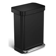 Simplehuman pedal bin - 55 l, matt black steel, bag pocket - Rubbish Bin