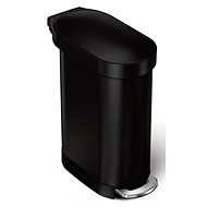 Simplehuman úzký pedálový odpadkový koš Slim – 45 l, matná černá ocel - Odpadkový koš